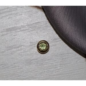 14k Yellow Gold Peridot Pendant 0.8G / 7mm